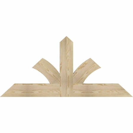 Ekena Millwork Richland Rough Sawn Timber Gable Bracket, Douglas Fir, 60"W x 27"H x 2"D x 6"F, 11/12 Pitch GBW060X27X0206RIC00RDF